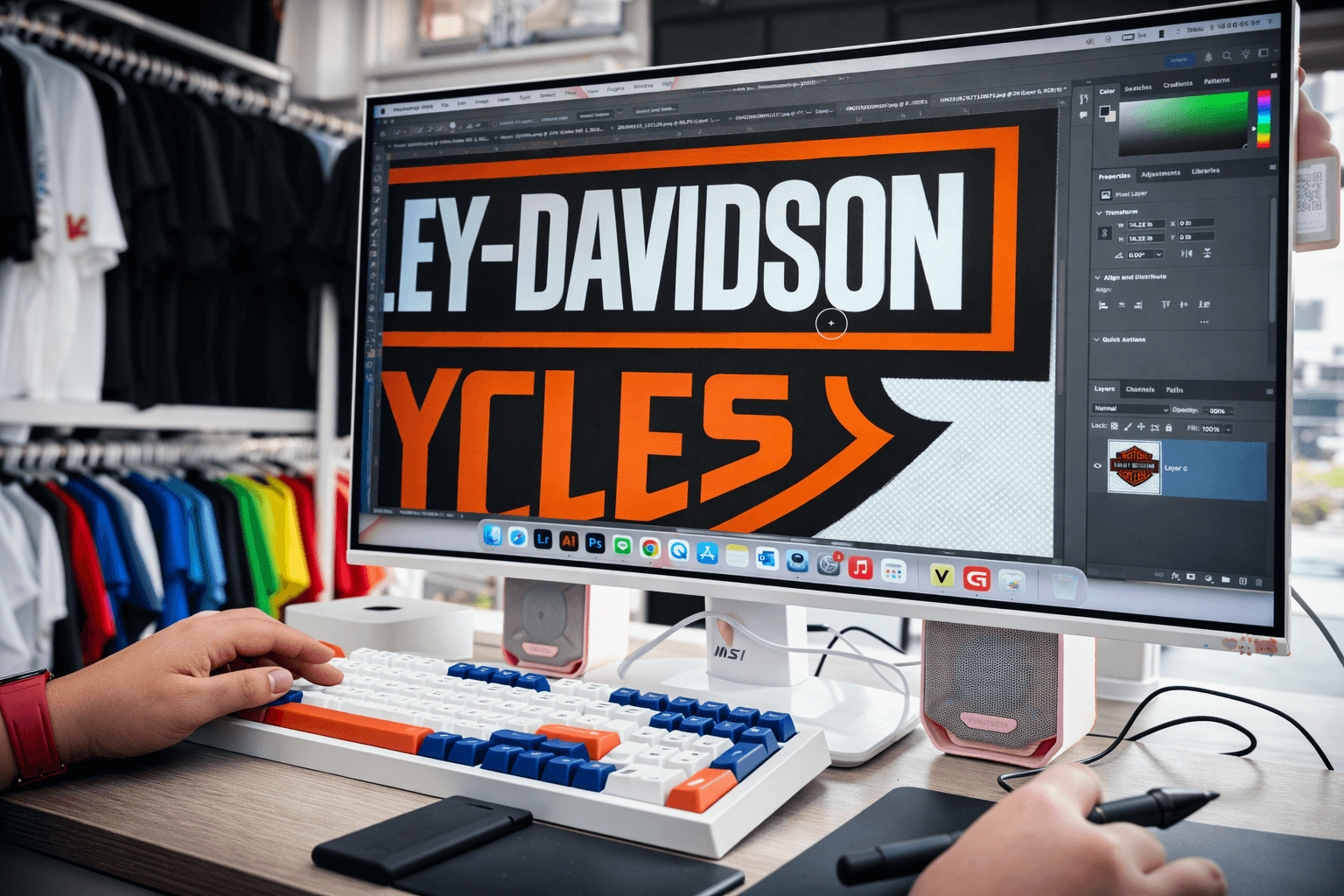 ทีมงานกราฟิกดีไซเนอร์กำลังออกแบบลายเสื้อสำหรับทำแบรนด์ - Anajak T-Shirt