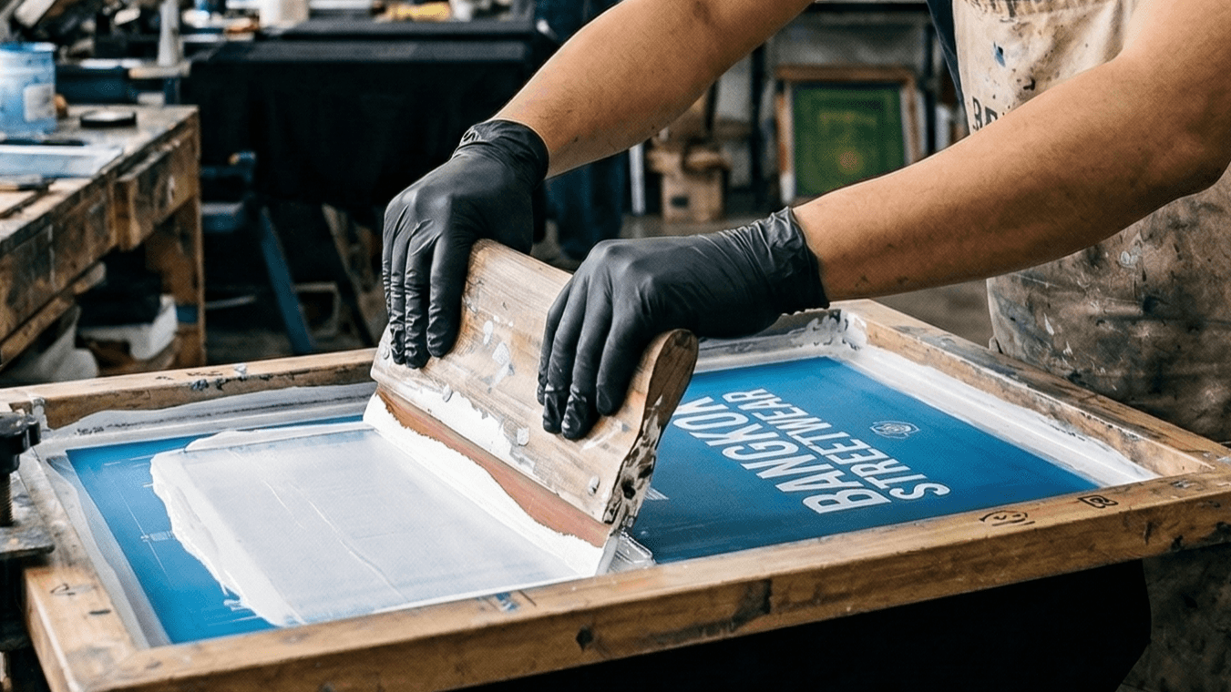 เครื่องจักรสกรีนเสื้อทันสมัยในโรงงาน Anajak T-Shirt เชียงใหม่